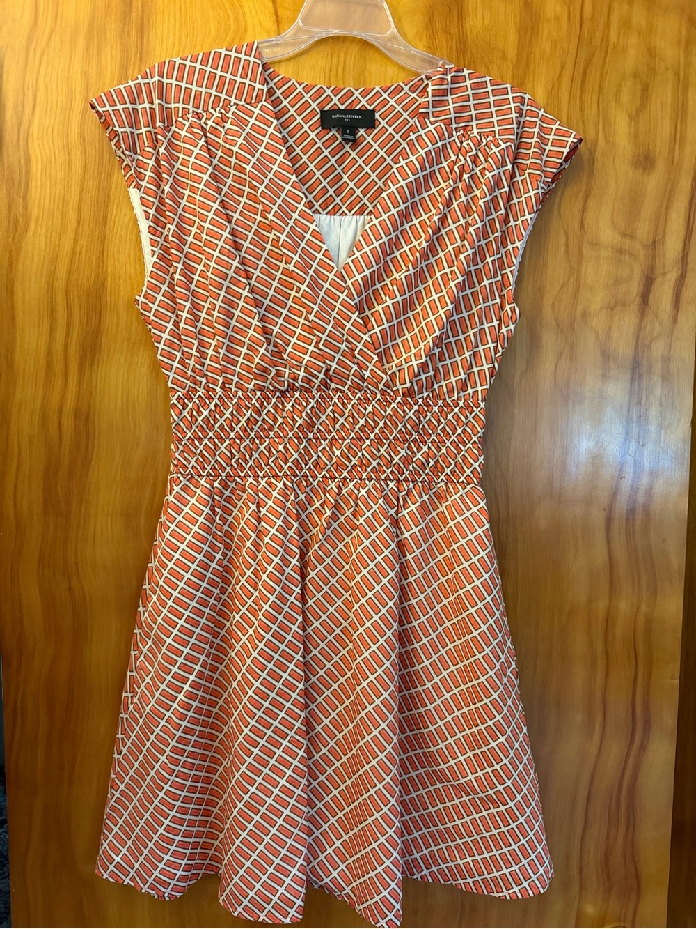 Banana Republic Orange & Beige Geometric Mini Dress Sz small